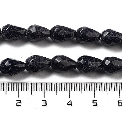 Synthetic Blue Goldstone Beads Strands G-P520-B24-01-1