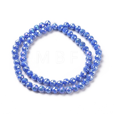 Electroplate Opaque Glass Beads Strands EGLA-H101-01D-1