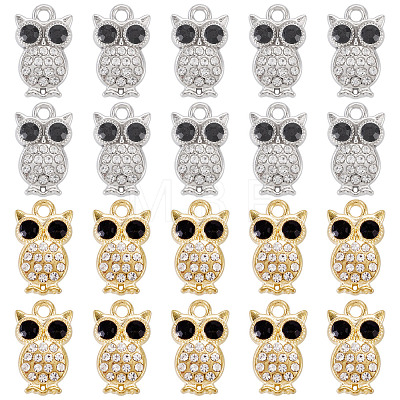 20Pcs 2 Colors Alloy Rhinestone Charms RB-TA0001-38-1