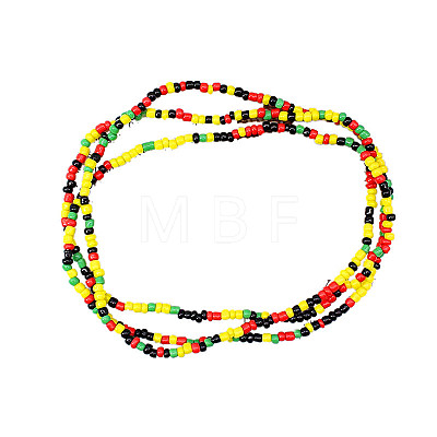 Glass Seed Rondelle Beaded Waist Beads WGC6815-11-1