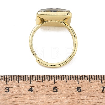 Brass Epoxy Cuff Open Rings for Women RJEW-K264-17G-02-1