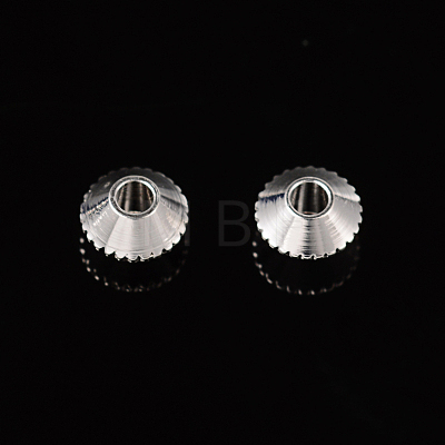 Silver Color Plated Brass Bicone Spacer Beads X-KK-EC008-S-NF-1