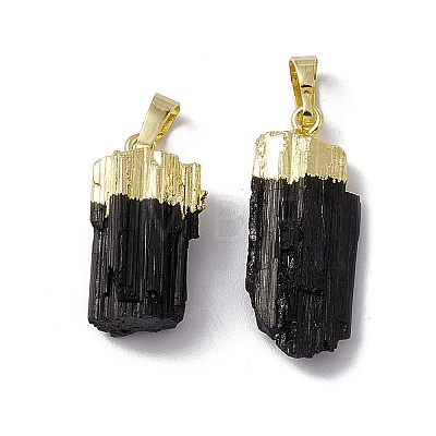 Natural Black Tourmaline Pendants G-G977-02G-1