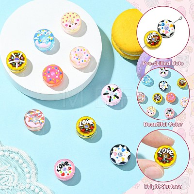 10Pcs 10 Colors Glass Enamel Beads LAMP-CJ0002-48-1