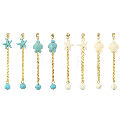 304 Stainless Steel Dangle Stud Earrings for Women EJEW-JE07233-1