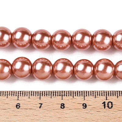 Baking Painted Pearlized Glass Pearl Round Bead Strands HY-Q003-10mm-50-A-1