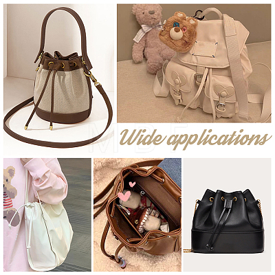 WADORN 2Pcs 2 Colors PU Leather Drawstring for Bucket Bag FIND-WR0010-26-1