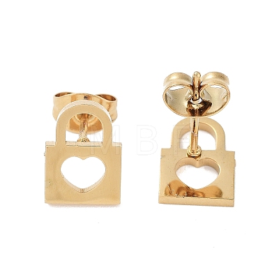 Vacuum Plating 304 Stainless Steel Stud Earrings for Women EJEW-A048-40D-G-1
