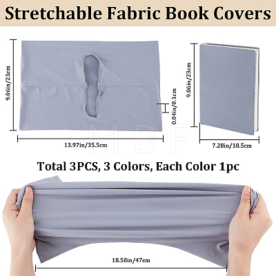 Elastic Fabric Book Covers AJEW-CP0008-68G-1