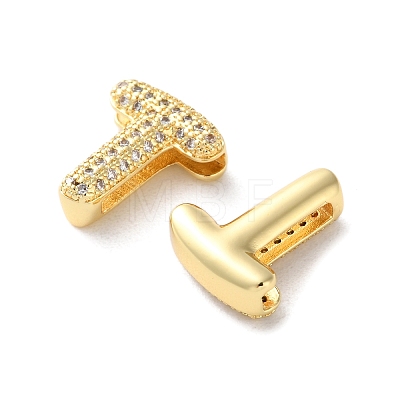 Rack Plating Brass Micro Pave Cubic Zirconia Slide Charms KK-C084-34G-T-1