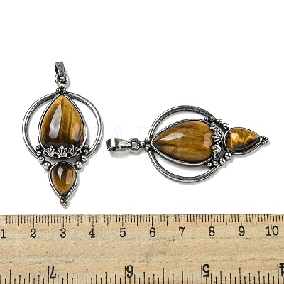 Natural Tiger Eye Pendants G-F766-04AS-01-1