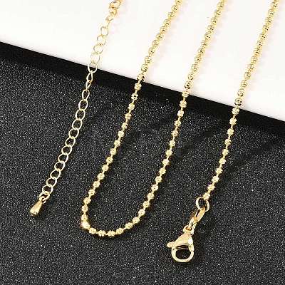 2MM Brass Ball Chain Necklaces for Men Women NJEW-L012-04G-1