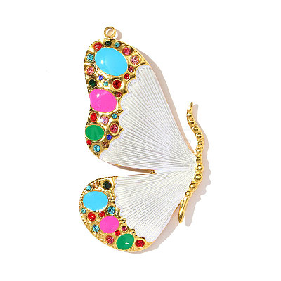 304 Stainless Steel Enamel Big Pendants STAS-OY003-32G-1