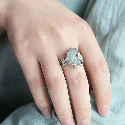 Retro Alloy & Resin Adjustable Open Cuff Rings for Women FS-WG9D7B1-01-1