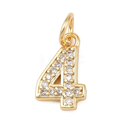 Brass Micro Pave Clear Cubic Zirconia Charms KK-G544-04G-04-1
