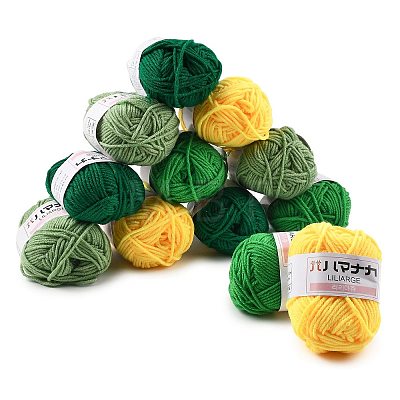 12 Skeins 4 Colors 4-Ply 60%Polyester 40%Acrylic Blended Yarn OCOR-FS0001-07B-1