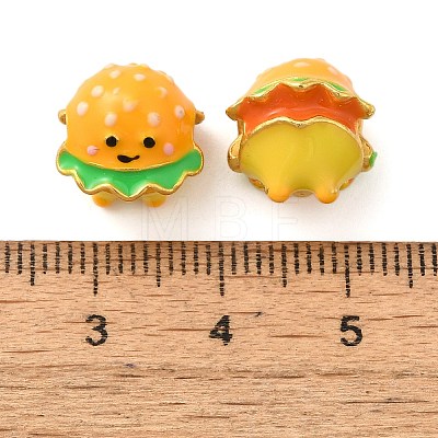 Cartoon Imitation Food Alloy Enamel European Beads FIND-U008-01G-C-1