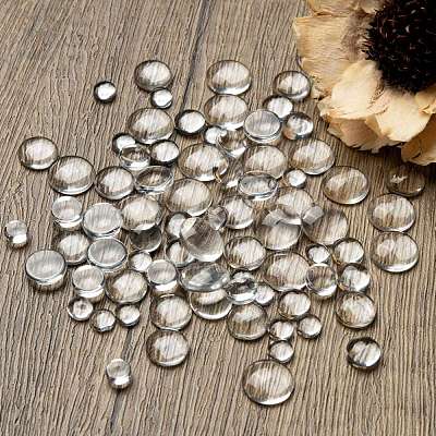 80Pcs 4 Size Transparent Glass Cabochons GGLA-ZZ0001-03-1