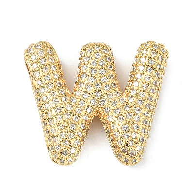 Rack Plating Brass Micro Pave Cubic Zirconia Pendants KK-Q790-01W-G-1