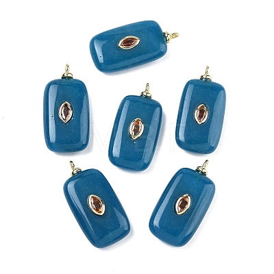 Dyed Natural White Jade Pendants KK-C251-01G-01-1