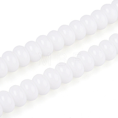 Opaque Spray Painted Glass Beads GLAA-ZX008-8mm-18G-1