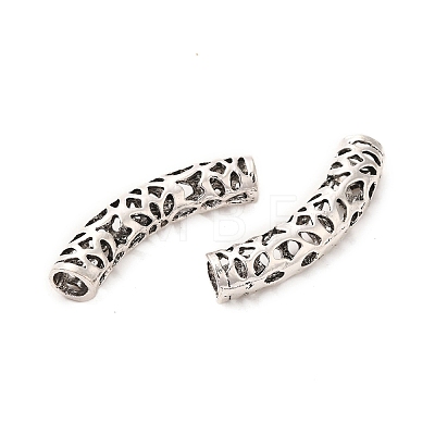 Tibetan Style Alloy Hollow Curved Tube Beads FIND-Z063-34AS-1