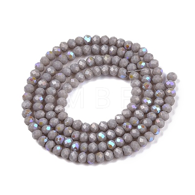 Electroplate Opaque Solid Color Glass Beads Strands EGLA-A044-P1mm-L10-1