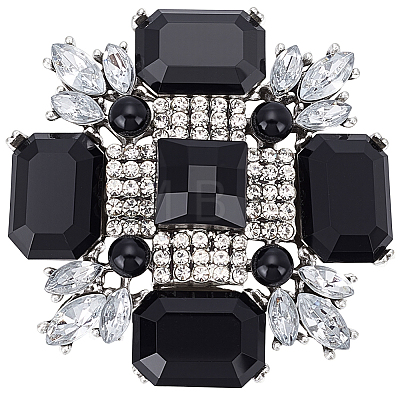 1Pc Tibetan Style Alloy Rhinestone Brooches JEWB-SP0001-16B-1