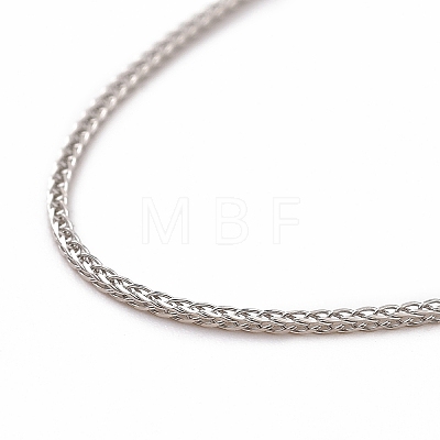 Rhodium Plated 925 Sterling Silver Wheat Chains Necklace for Women X-STER-I021-04P-1
