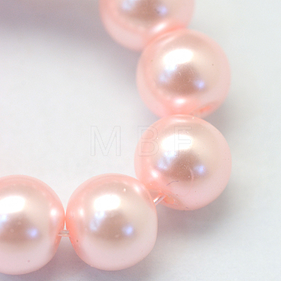 Baking Painted Pearlized Glass Pearl Round Bead Strands X-HY-Q330-8mm-70-1