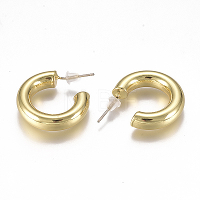 Brass Stud Earrings X-EJEW-F244-02G-1