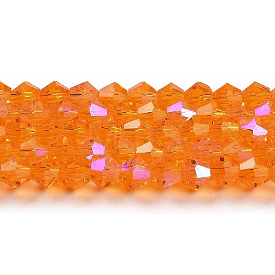 Transparent Electroplate Glass Beads Strands EGLA-A039-T6mm-L23-1
