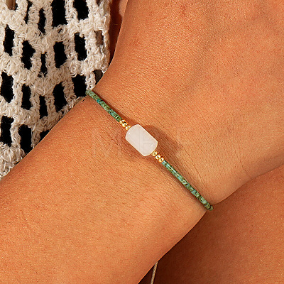 Natural White Jade Bead Braided Bead Bracelets SR7780-1