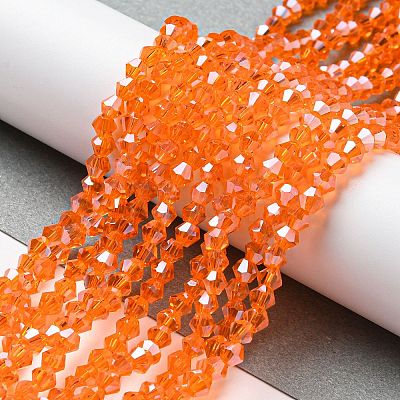 Transparent Electroplate Glass Beads Strands GLAA-F029-2mm-C11-1