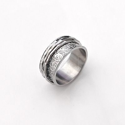 Retro Rotatable 304 Stainless Steel Finger Rings FS-WG84C22-46-1