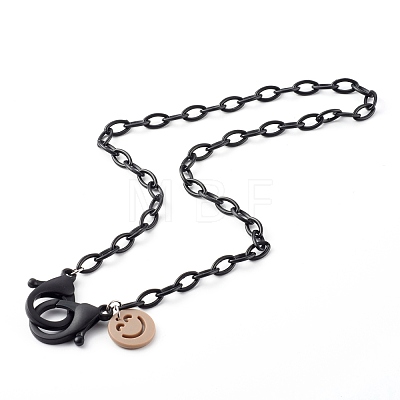 Personalized Acrylic Cable Chain Necklaces NJEW-JN03477-1