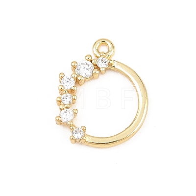 Brass Micro Pave Clear Cubic Zirconia Pendants KK-D225-14G-02-1