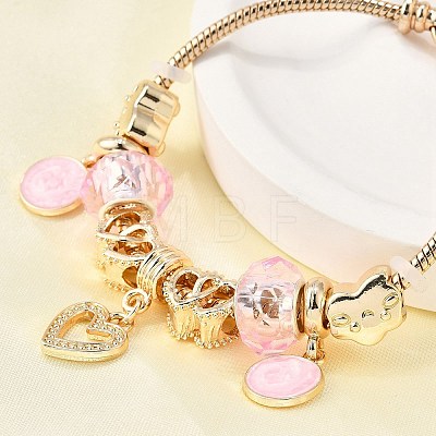 Alloy Enamel European Beads Charm Bracelets BJEW-F495-23G-1