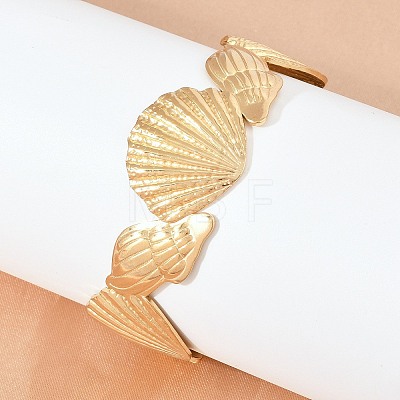 Ocean Theme 304 Stainless Steel Cuff Bangles for Women SA-Z002-03G-02-1