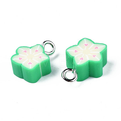 Imitation Food Handmade Polymer Clay Star Charms CLAY-N006-41-1