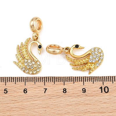 Alloy Crystal Rhinestone European Dangle Charms AL-CBAC2D3-12G-1