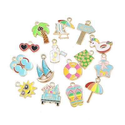 Alloy Enamel Pendants FIND-G100-04G-1
