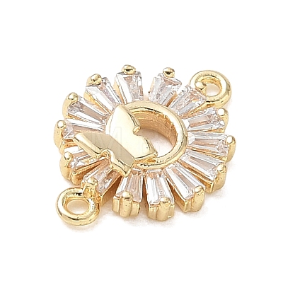 Butterfly Theme Brass Pave Clear Cubic Zirconia Connector Charms CU-CBAFF5B-02B-G-1