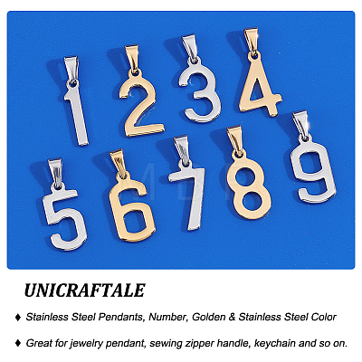 Unicraftale 18Pcs 18 Style 304 Stainless Steel Pendants STAS-UN0040-46-1