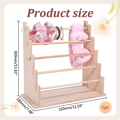 5-Tier Wooden Round Bar Bracelet Organizer Display Riser Stands DJEW-WH0028-064A-1