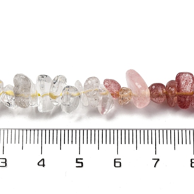 Natural Quartz Crystal & Lemon Quartz & Strawberry Quartz Beads Strands G-L610-A10-01-1