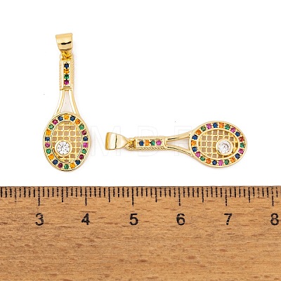 Brass Micro Pave Cubic Zirconia Pendants KK-E108-25G-1