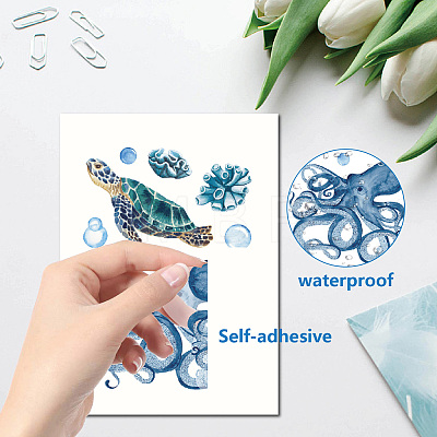 8 Sheets 8 Styles PVC Waterproof Wall Stickers DIY-WH0345-218-1