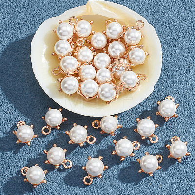 Shell Pearl Round Charms PALLOY-AB00020-1