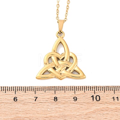 Trinity Knot 304 Stainless Steel Pendant Necklaces NJEW-H059-02G-1